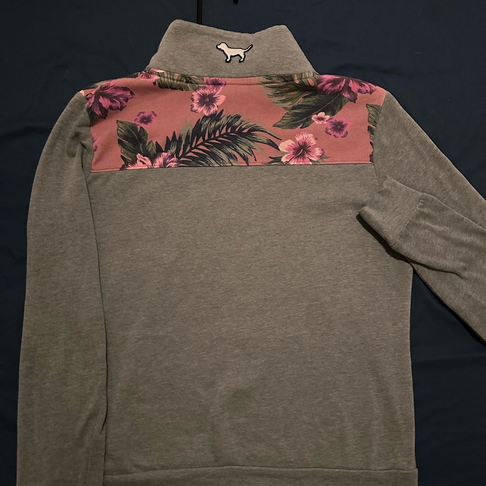 PINK mid zip-up sweater